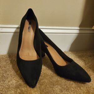 Women's black shoes. Waterproof suede.